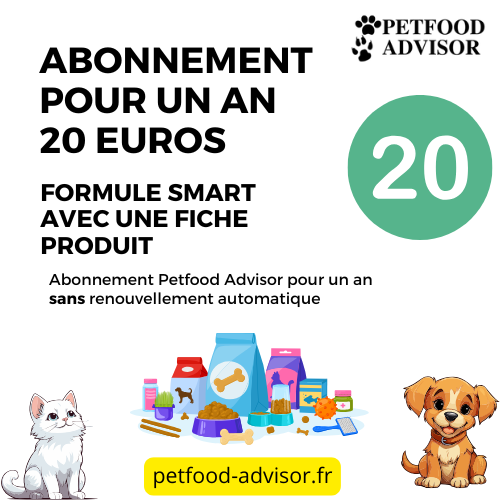 Abonnement Petfood Advisor un an sans renouvellement automatique - Formule Smart (avec une fiche produit)